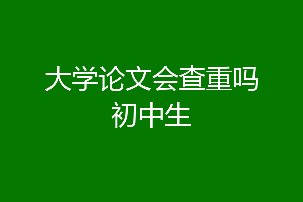 大学论文会查重吗初中生