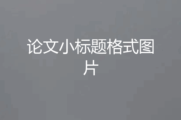 论文小标题格式图片