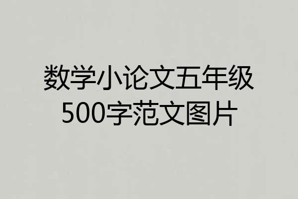 数学小论文五年级500字范文图片