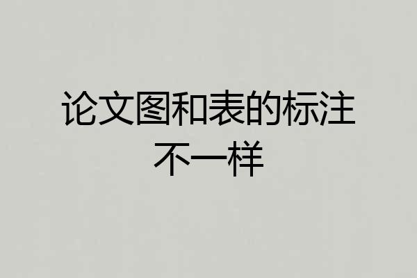 论文图和表的标注不一样