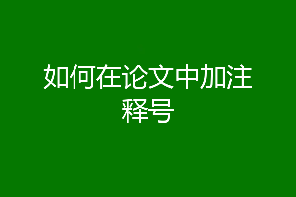 如何在论文中加注释号