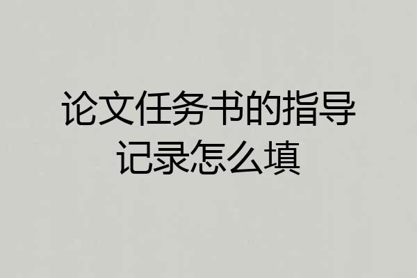 论文任务书的指导记录怎么填