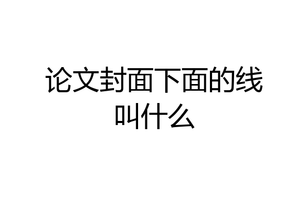 论文封面下面的线叫什么