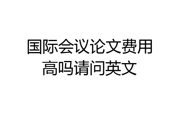 国际会议论文费用高吗请问英文