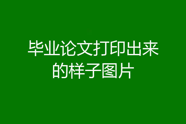 毕业论文打印出来的样子图片