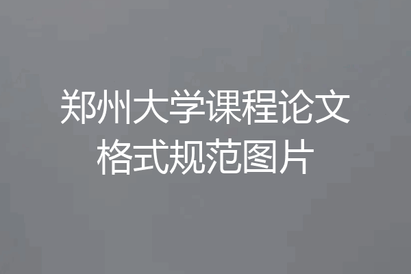 郑州大学课程论文格式规范图片