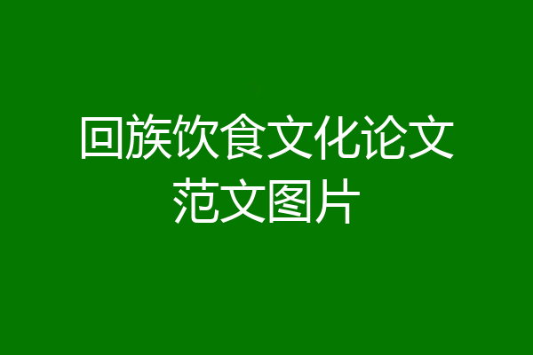 回族饮食文化论文范文图片