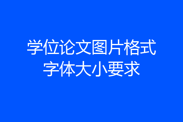 学位论文图片格式字体大小要求
