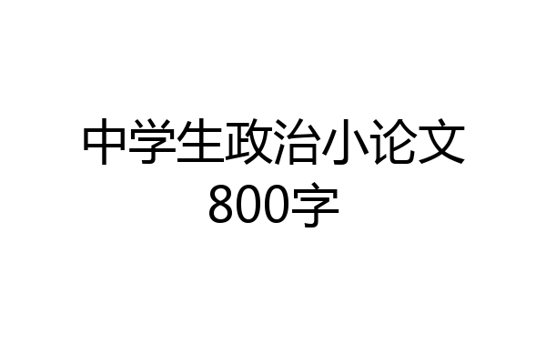 中学生政治小论文800字