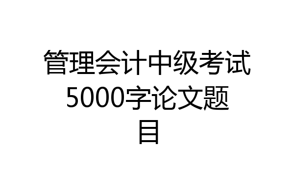 管理会计中级考试5000字论文题目