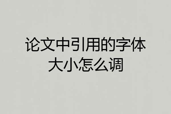 论文中引用的字体大小怎么调