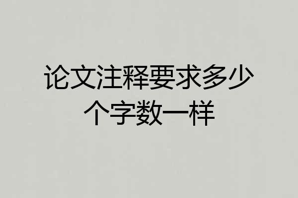 论文注释要求多少个字数一样