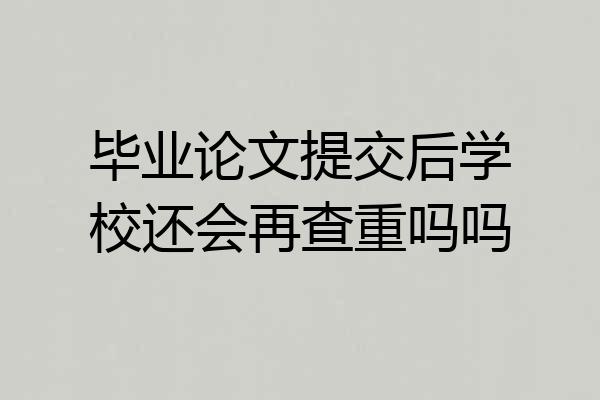毕业论文提交后学校还会再查重吗吗
