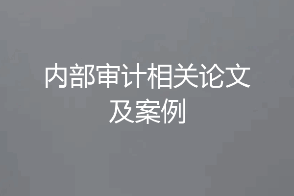 内部审计相关论文及案例