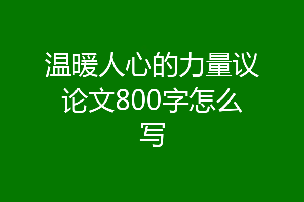 温暖人心的力量议论文800字怎么写
