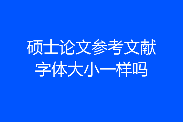 硕士论文参考文献字体大小一样吗