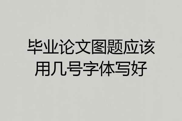 毕业论文图题应该用几号字体写好