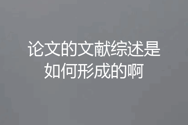论文的文献综述是如何形成的啊