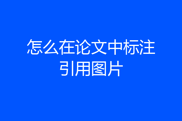 怎么在论文中标注引用图片