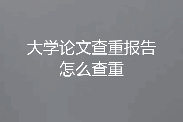 大学论文查重报告怎么查重