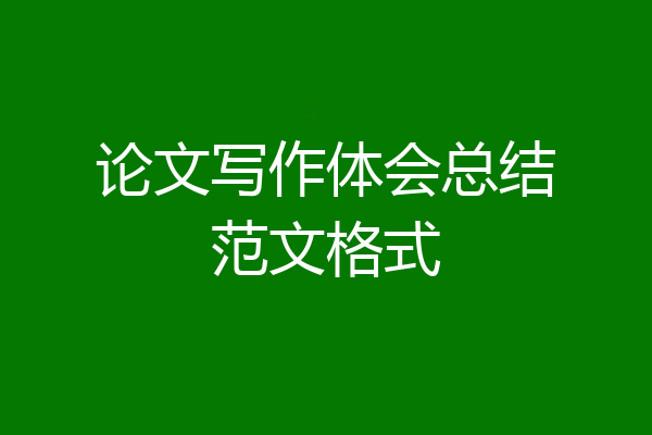 论文写作体会总结范文格式