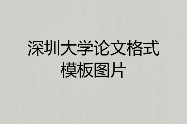 深圳大学论文格式模板图片