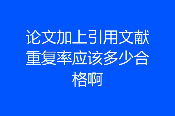 论文加上引用文献重复率应该多少合格啊