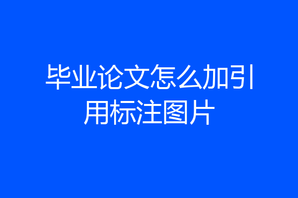 毕业论文怎么加引用标注图片