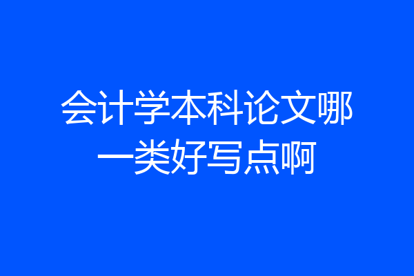 会计学本科论文哪一类好写点啊