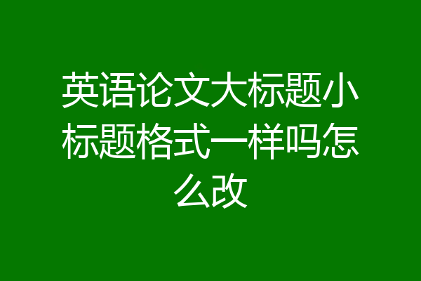 英语论文大标题小标题格式一样吗怎么改