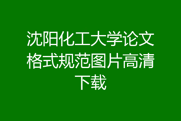沈阳化工大学论文格式规范图片高清下载