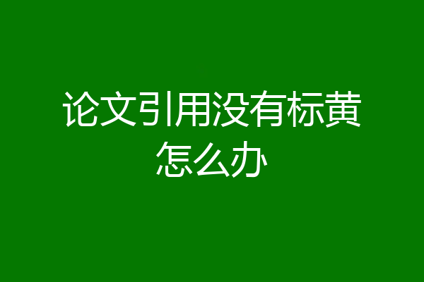 论文引用没有标黄怎么办