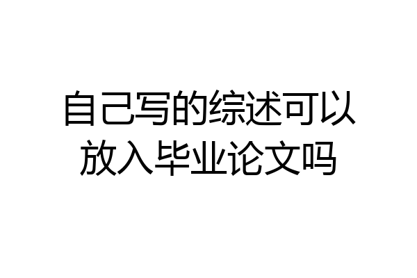 自己写的综述可以放入毕业论文吗