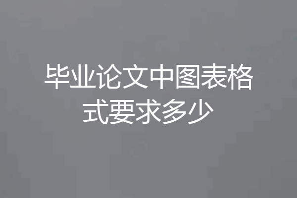 毕业论文中图表格式要求多少