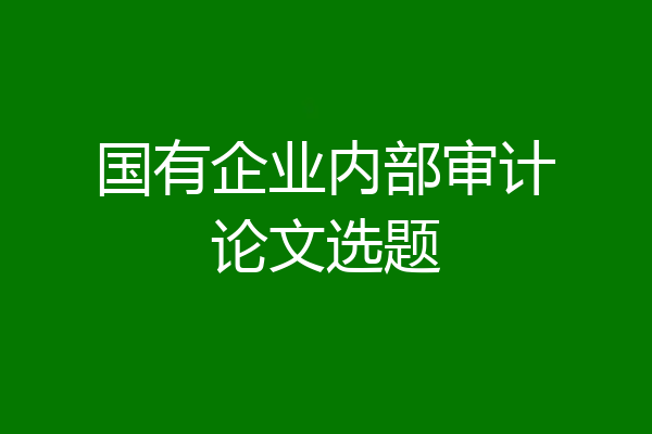 国有企业内部审计论文选题