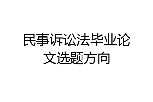 民事诉讼法毕业论文选题方向