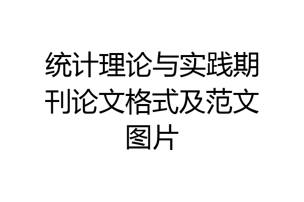统计理论与实践期刊论文格式及范文图片