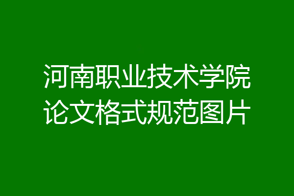 河南职业技术学院论文格式规范图片