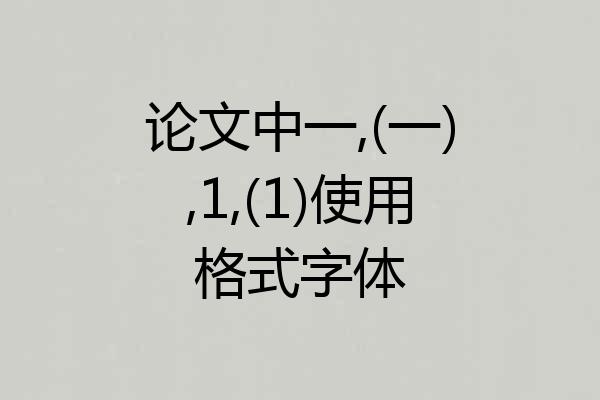 论文中一,(一),1,(1)使用格式字体