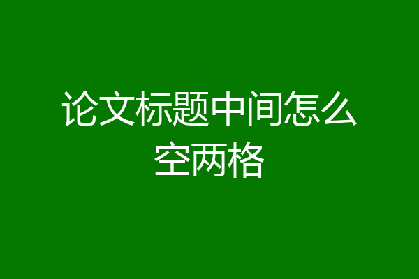 论文标题中间怎么空两格