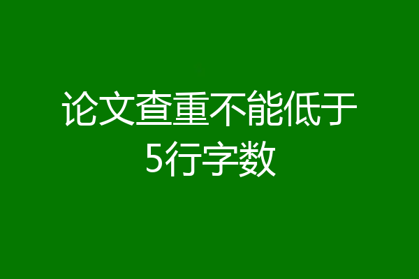 论文查重不能低于5行字数