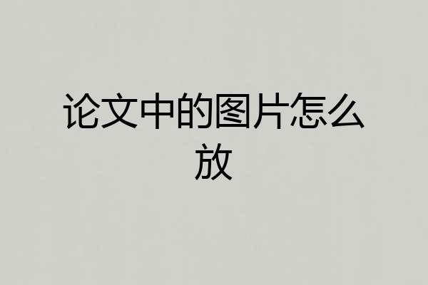 论文中的图片怎么放