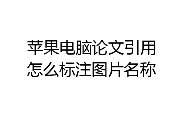 苹果电脑论文引用怎么标注图片名称