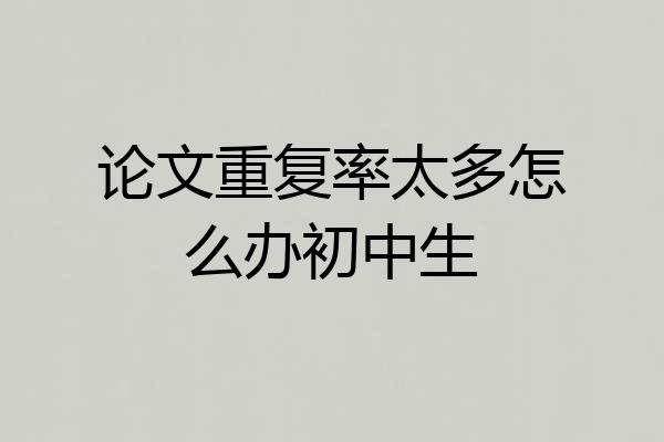 论文重复率太多怎么办初中生