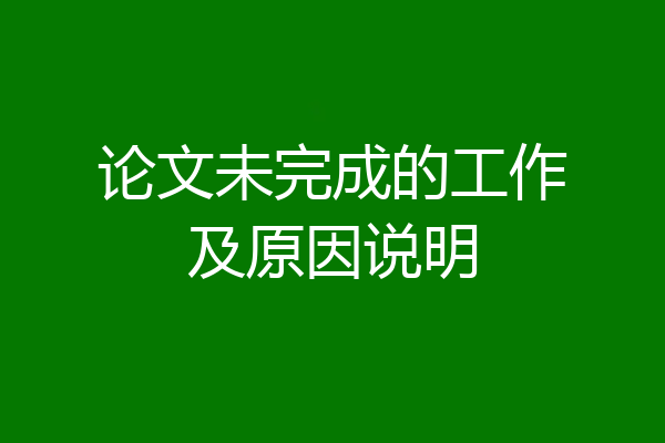 论文未完成的工作及原因说明