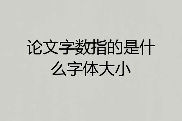 论文字数指的是什么字体大小