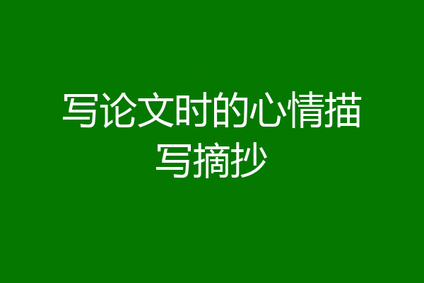 写论文时的心情描写摘抄