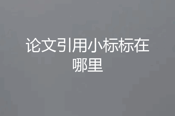 论文引用小标标在哪里