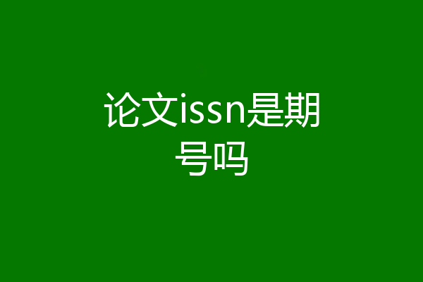 论文issn是期号吗
