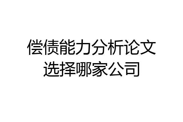 偿债能力分析论文选择哪家公司